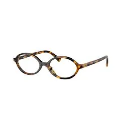 Armação de Óculos de Grau Feminina Miu Miu Oval MU 01XV Tartaruga 50