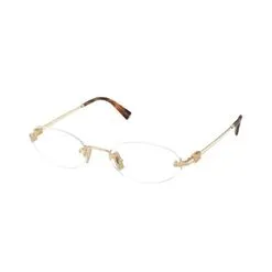 Armação de Óculos de Grau Feminina Miu Miu Oval MU 53WV Dourado 53