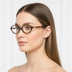 Armação de Óculos de Grau Feminina Miu Miu Oval MU 01XV Tartaruga 50